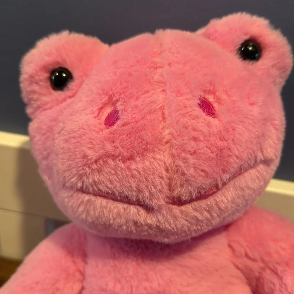 Build A Bear Spring Pink Frog Smile Plush  2022 16" strawberry scented - Picture 8 of 10